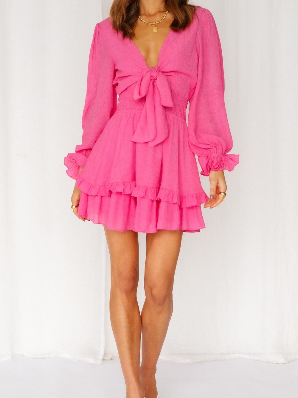 Hello Molly LOST SOMEBODY DRESS HOT PINK size 6
